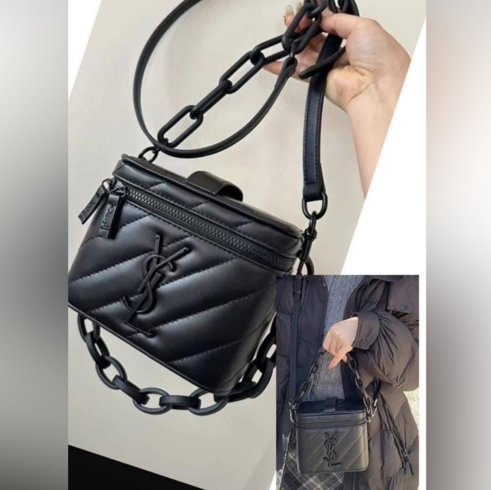 YSL Parfumes Collection Converted Black Quilted Vanity Crossbody/Handbag NIB - Picture 9 of 11